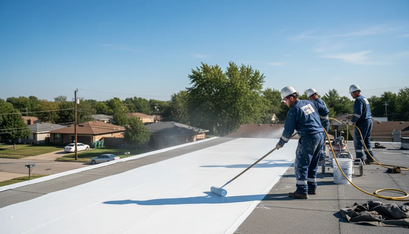 Commercial roof coating in Hull, TX near me